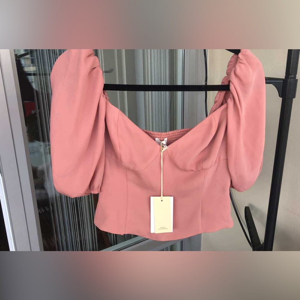ME Makeover Essentials Pink Cap Sleeve Crop Blouse